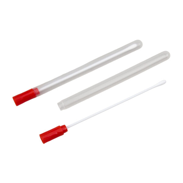 Polyester fiber swab with sheath